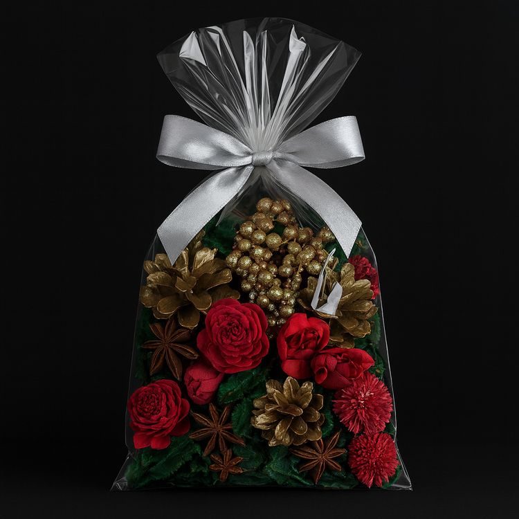 Winter potpourri with cinnamon, pine cones, anise