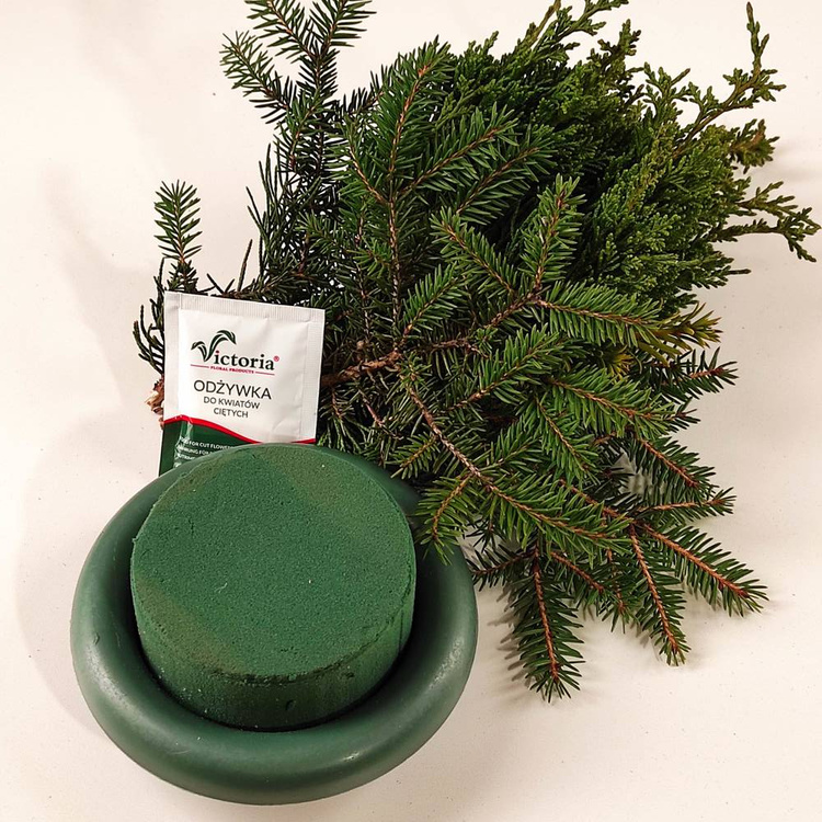 Decoration sponge, cut green, self-assembly set