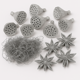 Decorative anise silver 12 stars