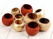Woody Obstschalen, 9 Stück im Paket, braun / natur / gold