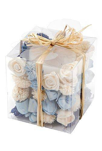 Dried salt flowers 45-50 pcs / pack - navy blue and white
