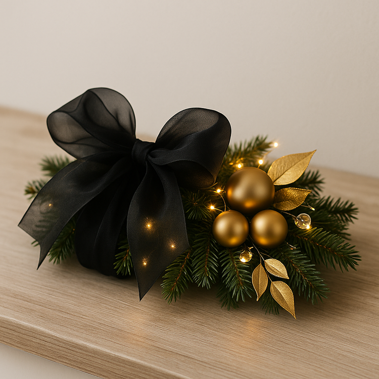 Organza, trimmed 12 cm, length 9 m (black)