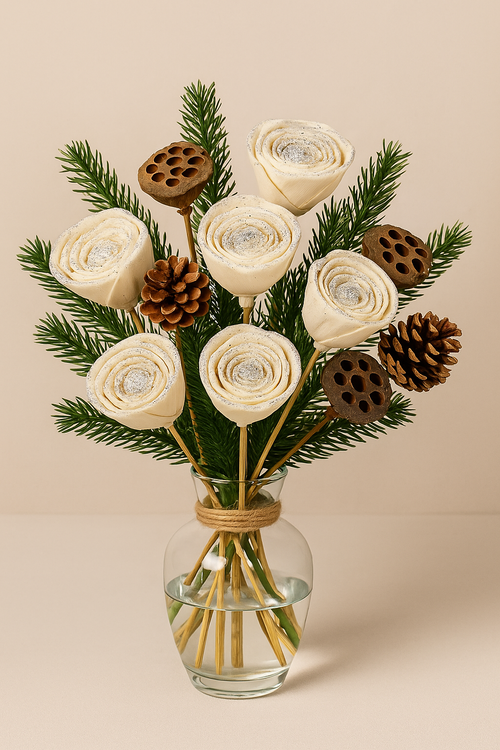 Titonia Blumen am Draht 2-3 cm - 60 Stck silbern