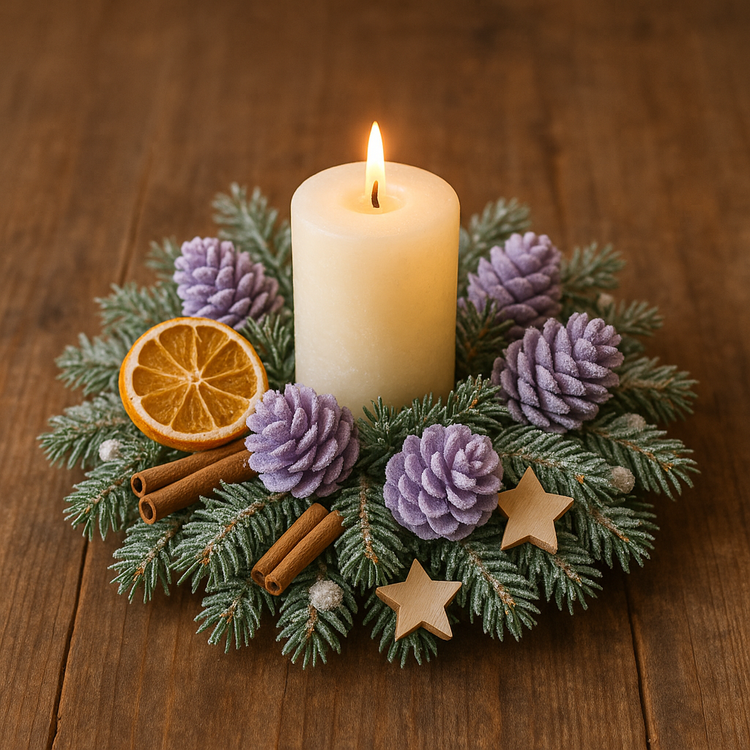 Mountain pine cone, 12 pcs/pkg, purple