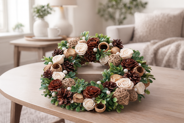 Blumenkasten mit Schwamm für trockene und künstliche Pflanzen 10/10 cm, Öko-Muster 