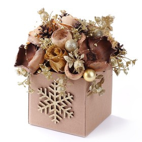 Flower Box with sponge for dry and artificial plants 10/10 cm, eco pattern