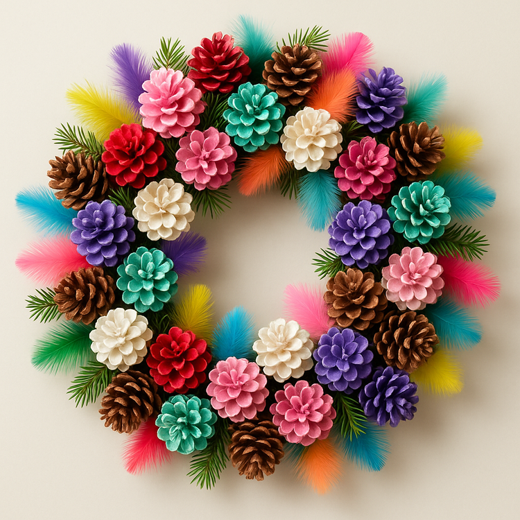 Handmade Christmas decorations - White Christmas tree flowers - 30 pcs / pack