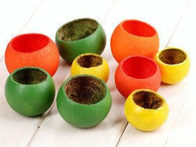 Bell cup, 9 pcs/set, green-yellow-orange