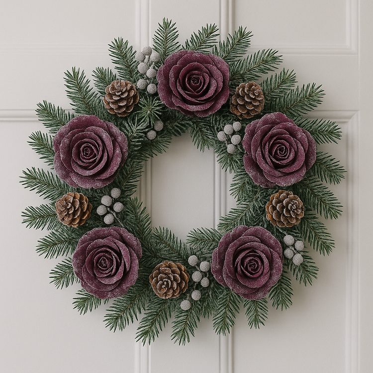 Künstliche Rosen entwickelt Köpfe BORDO - 3 Stück / Pack