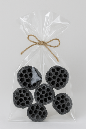Lotus dyed diameter 6-8 cm 6 pcs/pkg black