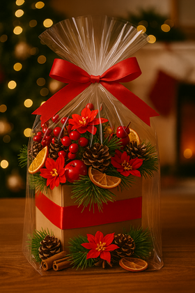 Flower Box with sponge for dry and artificial plants 10/10 cm, eco pattern