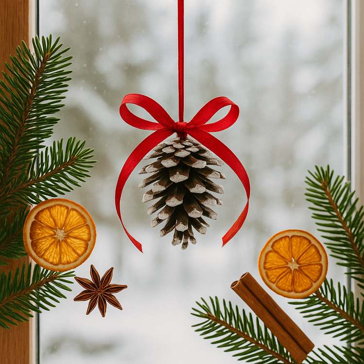 Set von 6 handgemachten Zapfen-Gehängen