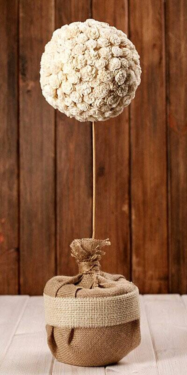 Kugel aus Sola Blumen 16-18 cm - weiß