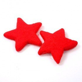 Set von 2 roten Filzsternen 12 cm