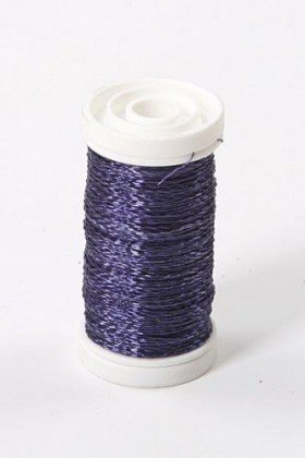 Floral copper wire, on spool, 75g - violet