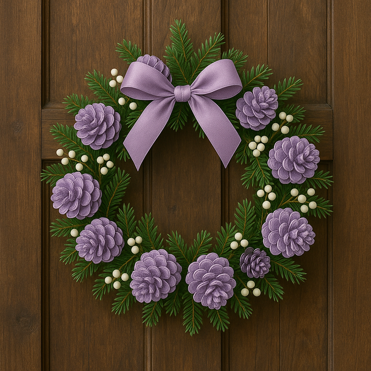 Mountain pine cone, 12 pcs/pkg, purple