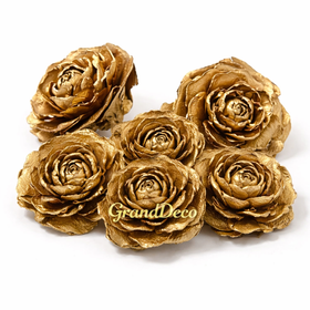 Zedernrosen 6 Stck Köpfchen braun,golden,natürlich