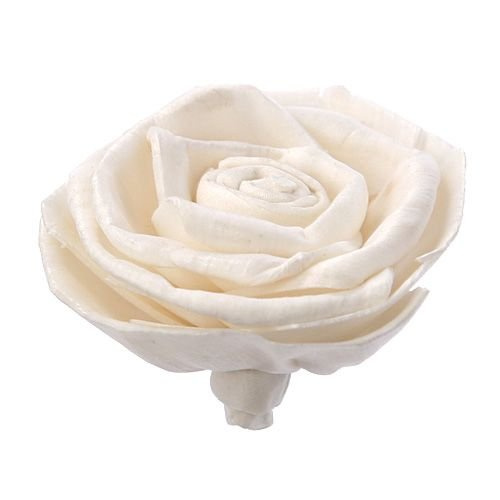 Rossario Blumen, groß, 4 cm, 12 Stck - weiß