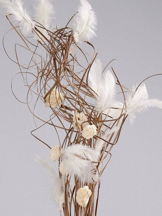 Dried salt flowers 45-50 pcs / pack - navy blue and white