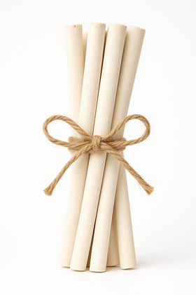 Wooden sticks, white, 6 pieces, 30 cm