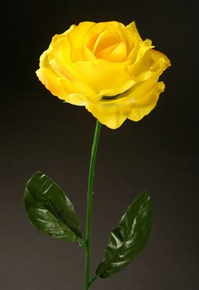 Artificial flower Rose on a branch - yellow