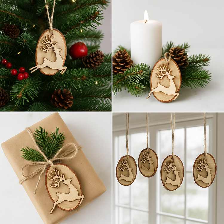 Christbaumschmuck Handgefertigte Anhänger - Hirsch Weihnachtsbaumanhänger