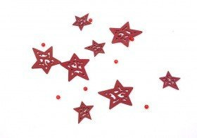 Garland stars on wire 120 cm claret