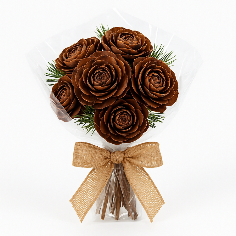 Cedar Wood Roses 6 pcs/pkg