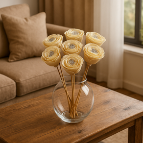 Titonia flowers with wire - 60 pcs/pkg - silver