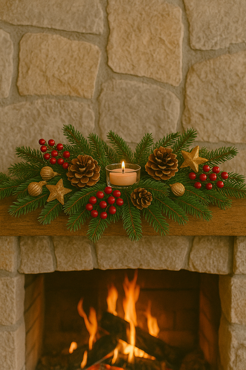 Apples on a wire, Christmas decoration