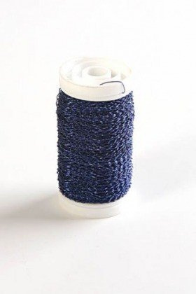Metallic Bullion Wire Reels 75 grams - navy blue