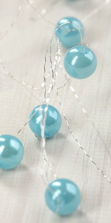 Girlande Perlen 180 cm - himmelblau