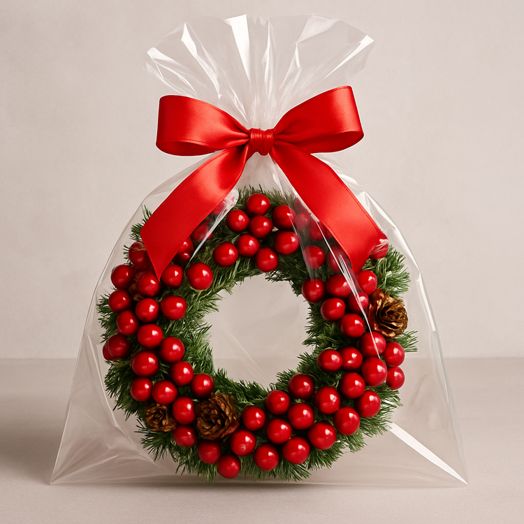 Äpfel auf einem Draht, Weihnachtsdekoration