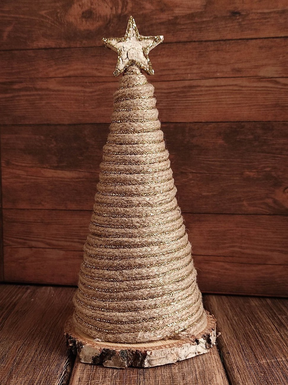 Weihnachtsschmuck, 12/16 cm Juteseil Weihnachtsbaum