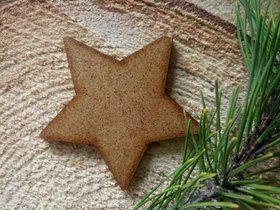 Wooden Christmas decorations, Wooden stars 6 cm-6 pcs / pack