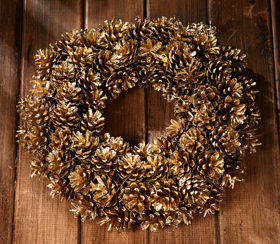 Wreath of gold cones  ca.30cm