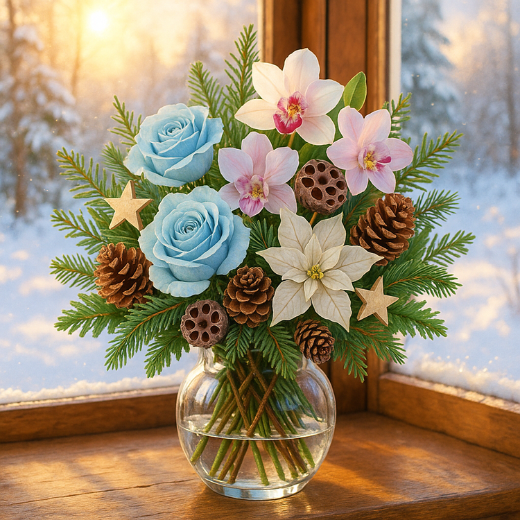 Lotus dyed diameter 6-8 cm 6 pcs/pkg black