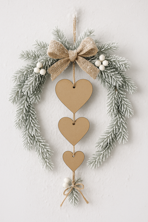 Weihnachtsdekoration aus Holz Holzherzen 10,8,6 cm-3 St./Pack