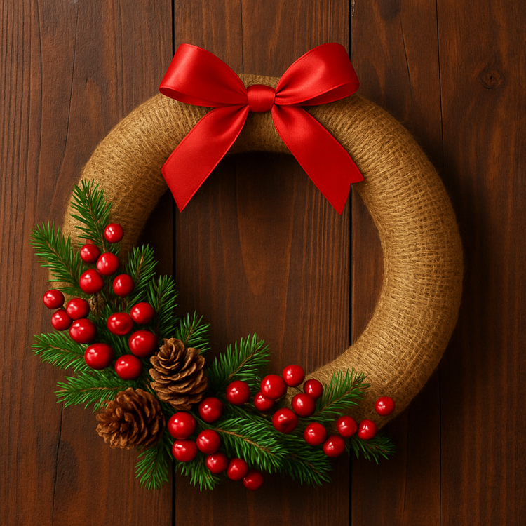 Jute wreath gold ca. 25 cm