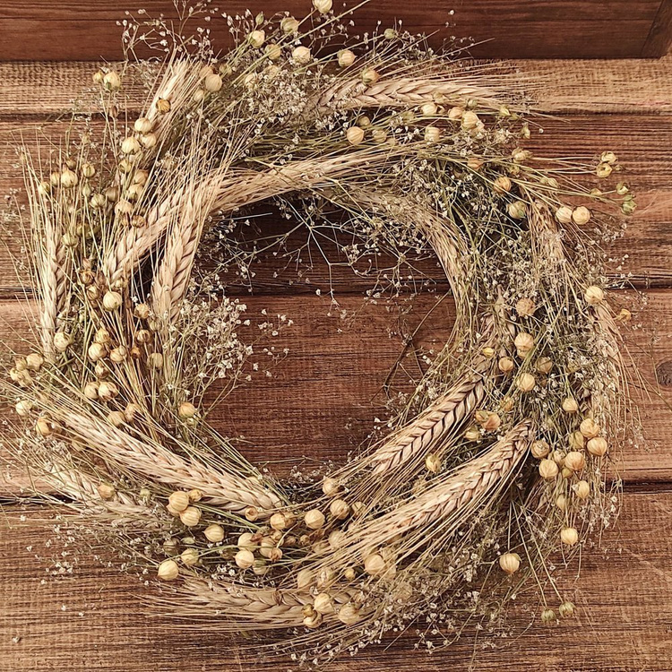 Bunch of grass, grains and linum, ca. 40 cm