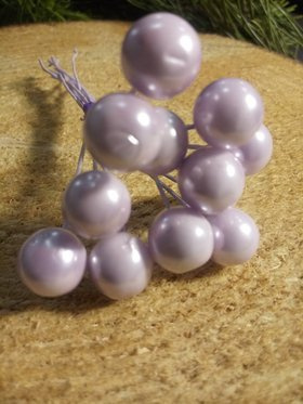 Pearls beads on a wire, a bunch of lavender 10mm / 10 cm, beads price for a bunch of 12 pcs