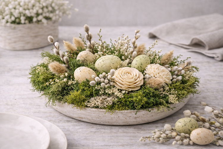 Getrocknete Rinde mit Moos dekoriert - 5-7 Stücke