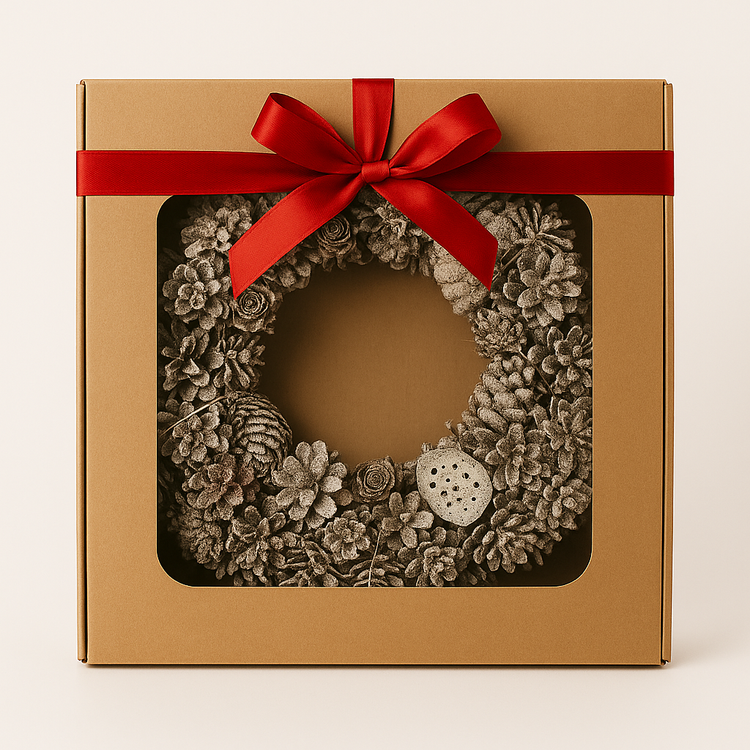 Wreath of cones- bleached 30cm