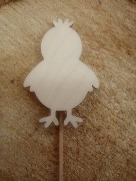 Wooden Easter decoration, Chicken spade 8/20 cm 3 pcs / pack