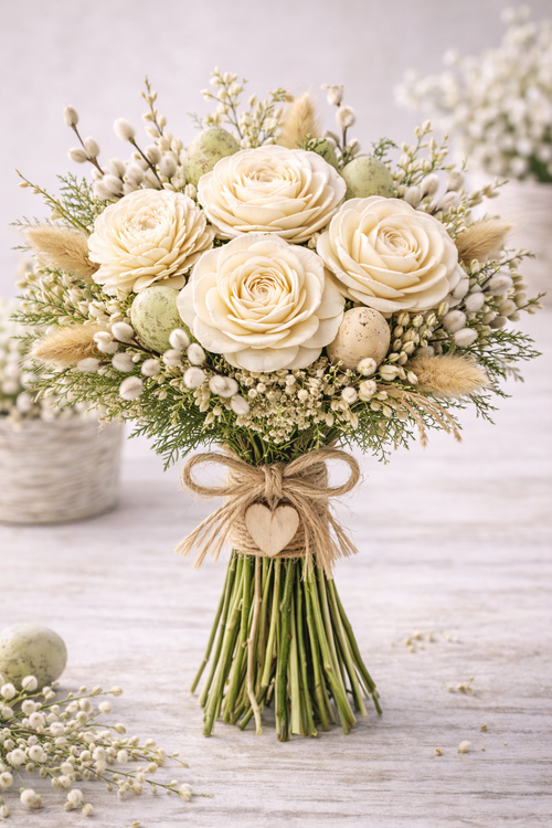 Handgefertigte Weihnachtsdekoration - Weiße Christbaumblumen - 30 St./Pack