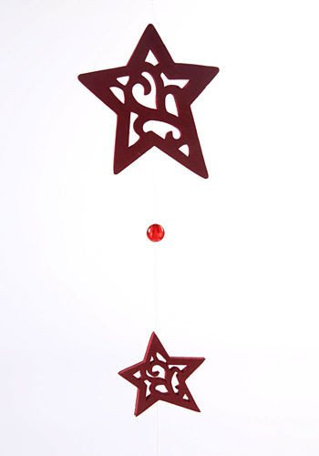 Garland stars on wire 120 cm claret 