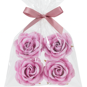 Head of rose purple 3X 11 cm