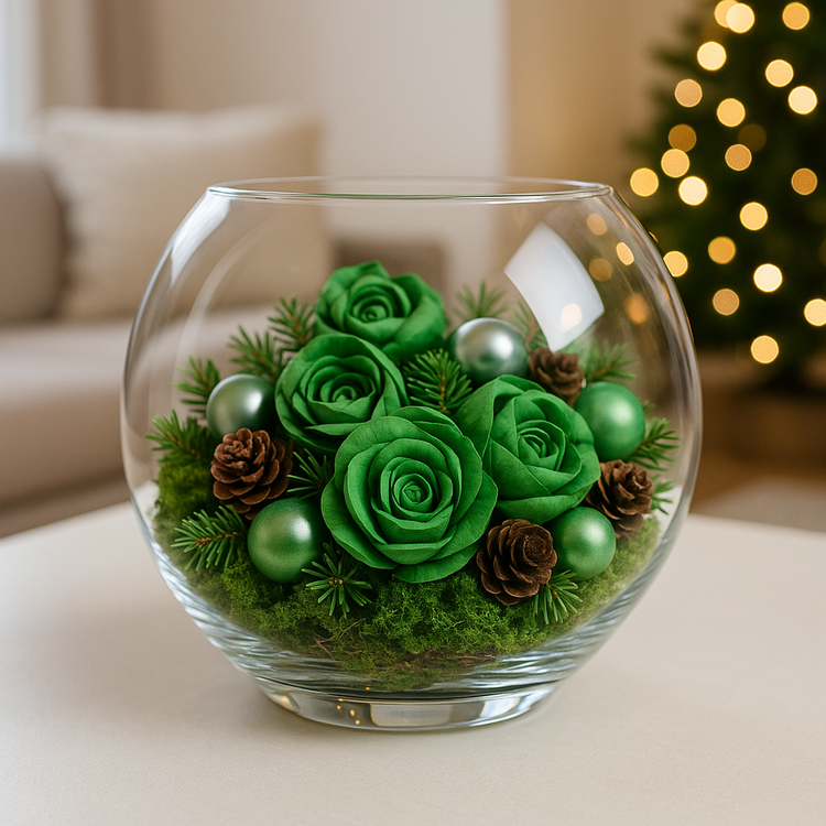 Dried salt flowers 45-50 pcs / pack - green