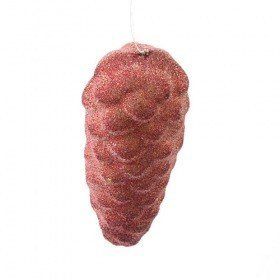 Gehänge - Brokatzapfen, 12 cm, rot