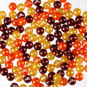 Pearls, decorative beads 50g yellow-brown-orange